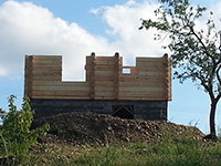 Norwegian log house in the village Zakřany