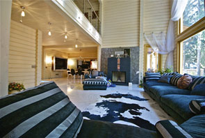 The interior of the house in the Glulam Beam Technology