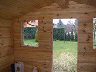 Inside look at log cabin house