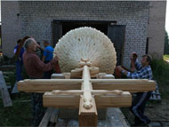 Construction of the log cabin church 3