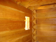 Log cabin interior